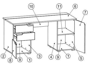 Santino Large White Gloss Computer Desk S15: Modern Functionality and Ample Storage - UK Luxury Furniture